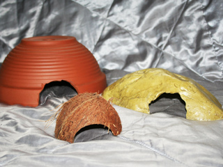A range of hides that are suitable for use with your Prairie and Mole King Snakes
